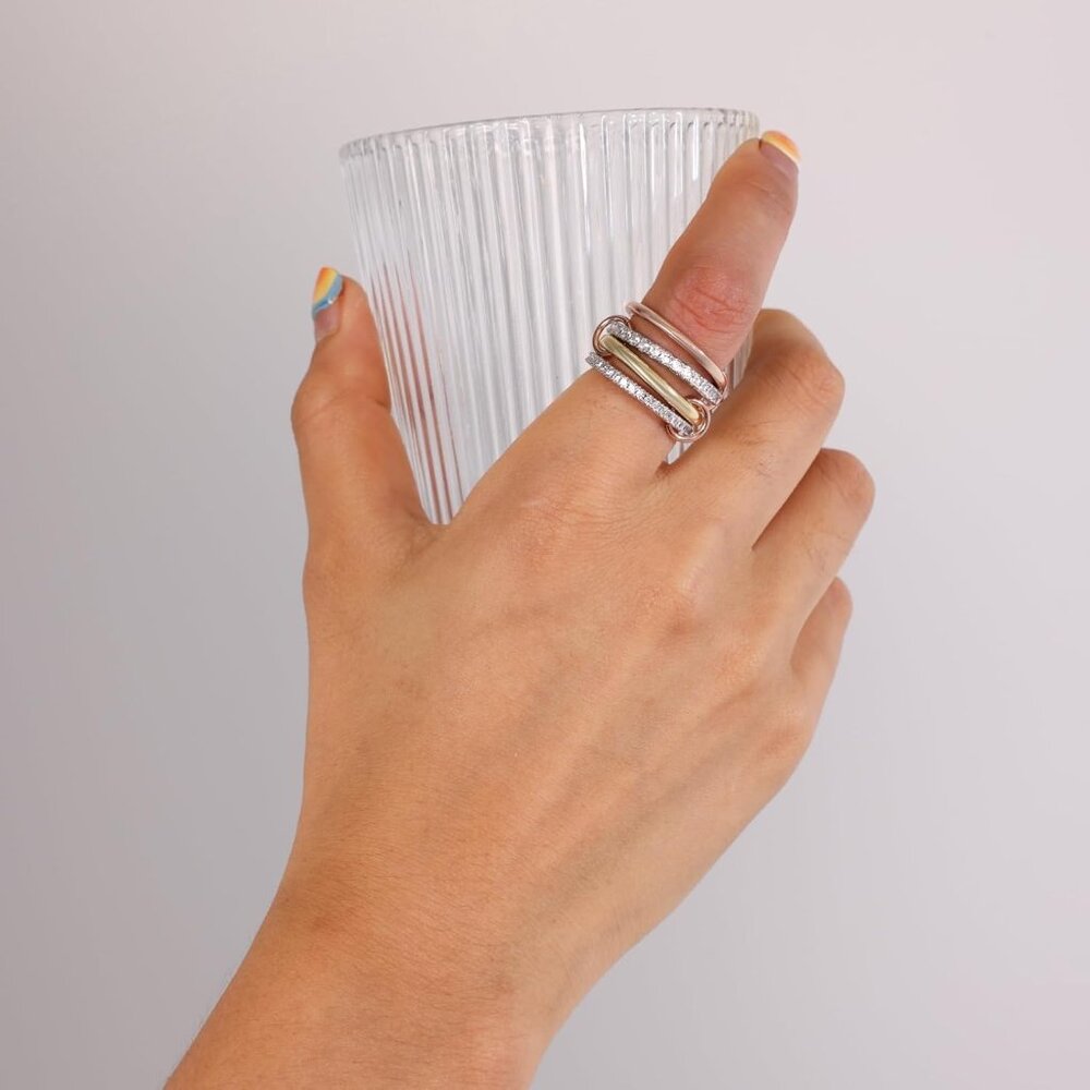 Trendy 18k Gold Plated Stackable Rings Set - Non … - image 4